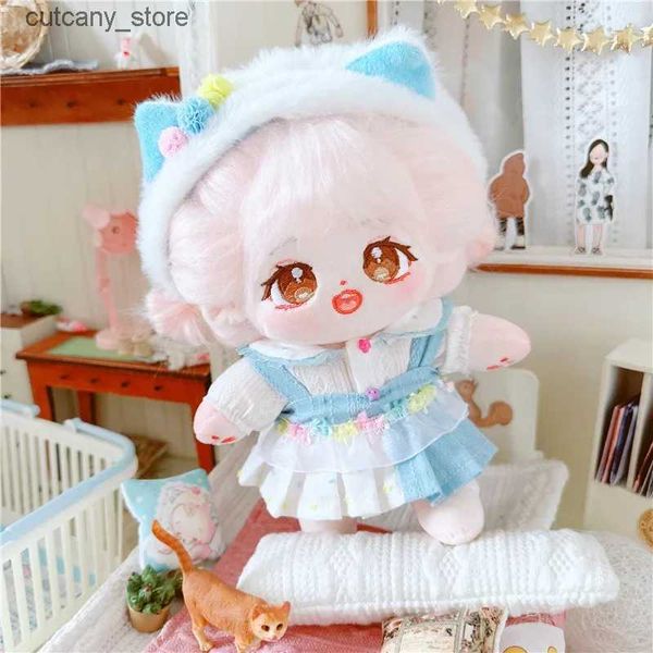 Animais de pelúcia de pelúcia 20cm Boneca IDol (sketon) (Tm) Saias Anime Plush Star Doll Bonito Recheado Personalização Figura Brinquedos Algodão Bebê Fãs Colction Presente L240322