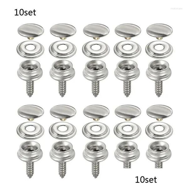 Parti ATV Ruote per tutti i terreni 10 set Chiusura a scatto in acciaio inossidabile Marine Yacht Boat Canvas Er Tool Button C63D Drop Delivery Automobi Otqej