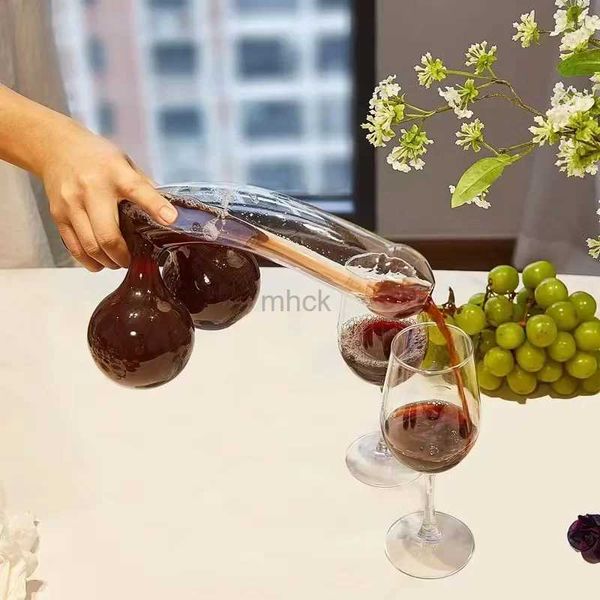 Strumenti da bar Bottiglia di vino artigianale in vetro unico Divertente decanter per vino rosso Contenitore per champagne Bottiglia di vino bianco Vodka Vessel Bar Strumenti per bevande per feste 240322