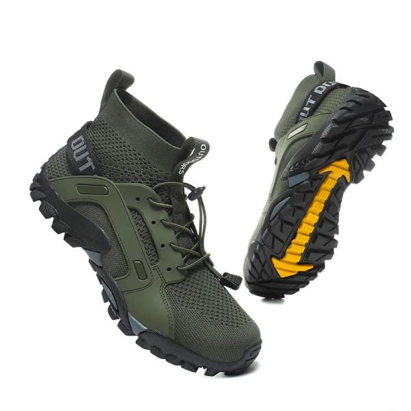 Botas Mesh Sapatos de caminhada respirável tamanho 3647 Sênus de masculino de trilhas ao ar livre Trekking Mountain Sports Shoes para masculino verão 2022