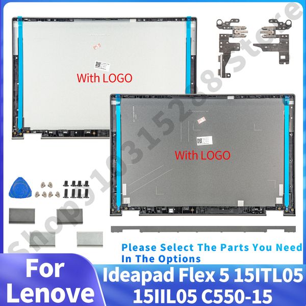 Корпус для ноутбука Lenove Ideapad Flex 5 15ITL05 15IIL05 C550-15, петли задней крышки ЖК-дисплея, крышка из металлических деталей 240307