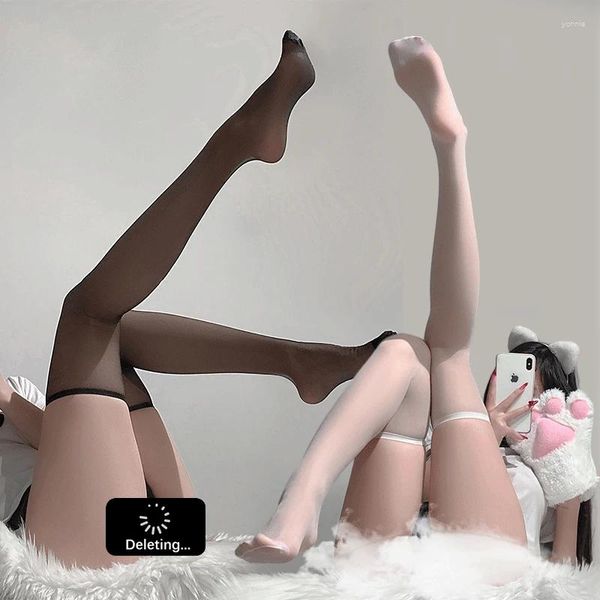 Calze da donna Calze lunghe sexy Ragazze estive Calze da ginocchio ultra sottili da donna bianche Lolita