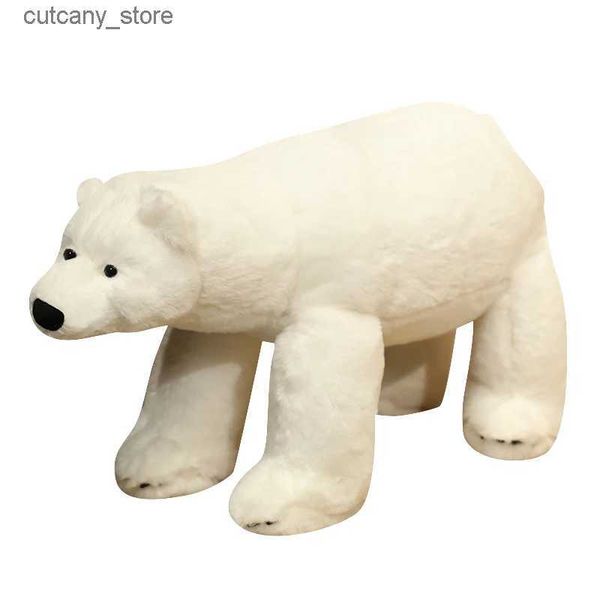 Animais de pelúcia de pelúcia 45/60cm Novo urso branco bonito brinquedo de pelúcia animais de pelúcia travesseiro urso polar pano boneca presente de aniversário para namorada l240322