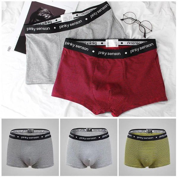 Cuecas homens u convexo bolsa roupa interior lycra algodão gays sexy cintura baixa boxer shorts juventude moda menino respirável tangas hombre