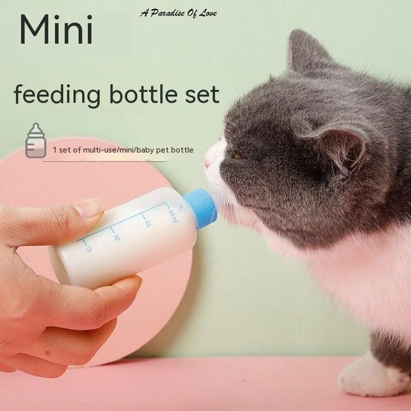 Gato portadores filhote de cachorro gatinho alimentador garrafa mamilo 60ml pode espremer leite líquido enfermagem para cães nascidos filhotes coelhos hamster