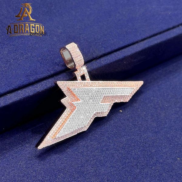 Designer s925 vvs gelado hip hop vvs moissanite diamante corrente pingente colar personalizado 925 jóias de prata para homem