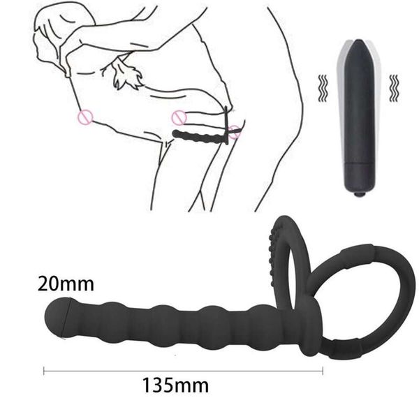 Vibratori di penetrazione Doppi vibratori perline anali Dildo Anello del pene vaginale Giocattoli del sesso per coppie Butt plug omosessuale Giocattoli BDSM Aldult XXX 2024