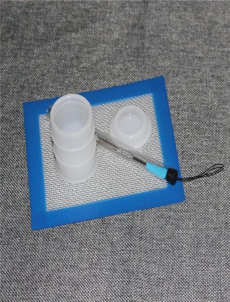 1-teiliges Silikon-Wachs-Set mit 14 cm und 115 cm großen quadratischen Blättern, Pads, Matte, Öl-Silikon-Behälter, Splitter-Dabber-Werkzeug für trockene Kräutergläser dab9314028