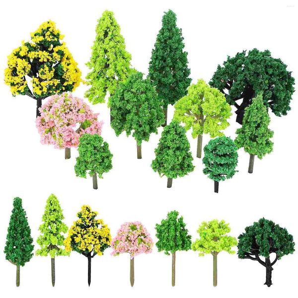 Flores decorativas 55 peças modelo árvore decoração árvores em miniatura para artesanato acessórios de jardim de fadas decorar