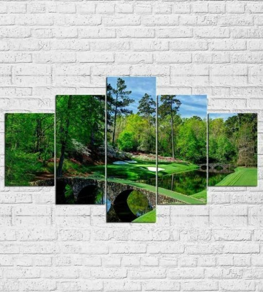 Pinturas Augusta Masters Golf Course 5 Pcs Canvas Picture Print Wall Art Pintura Decoração para sala de estar Poster No FramedPaintings7077779