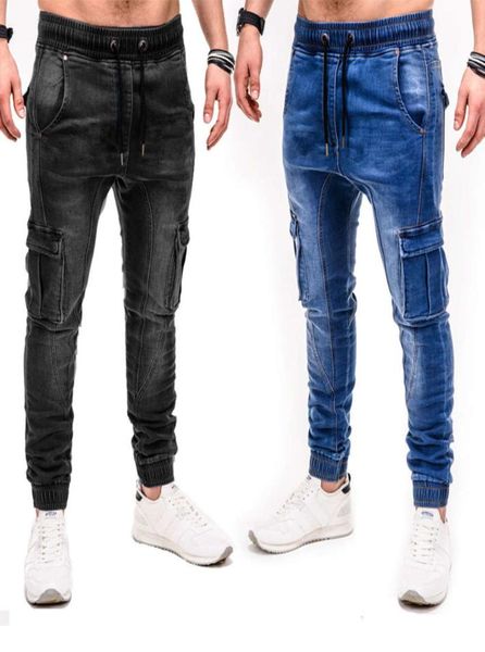 2020 herbst Winter Neue Männer StretchFit Jeans Business Casual Klassische Stil Mode Denim Broek Mann Schwarz Blau Hosen 7416385