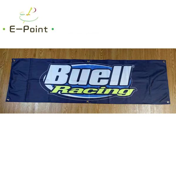 Acessórios 130GSM 150D Material Buell Motos Racing Car Banner 1,5 pés * 5 pés (45 * 150 cm) Tamanho para bandeira de casa Decoração interna e externa yhx008