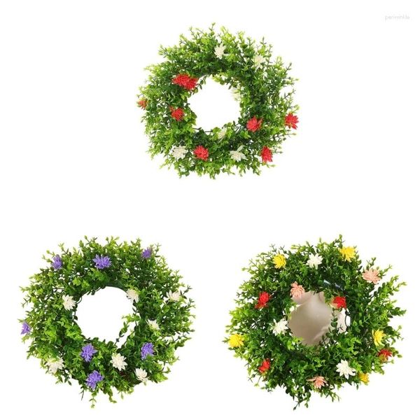 Flores decorativas grinaldas de flores de palha artificial grinaldas de festival primavera guirlandas de flores silvestres janela porta pendurado pingentes para celebração