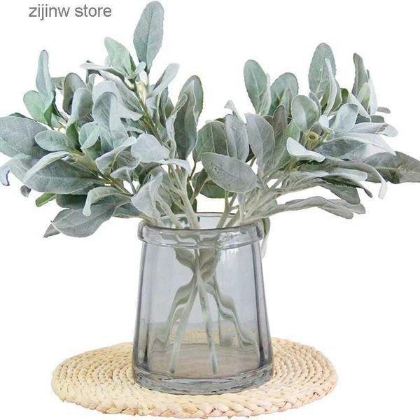 Faux Floral Greenery Plantas Artificiais Reunindo Orelha de Coelho Grama Casamento Decorações de Natal Vaso para Casa Scrapbooking DIY Caixa de Presentes Outono Jardim Y240322