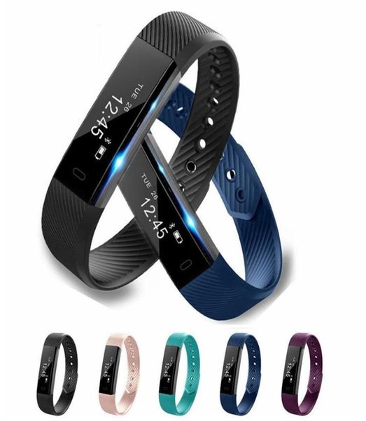 ID115 Akıllı Bileklik Fitness Tracker Akıllı İzleme Step Sayacı Etkinlik Monitörü Titreşim IOS için Akıllı Kol saati iPhone Android P9601744