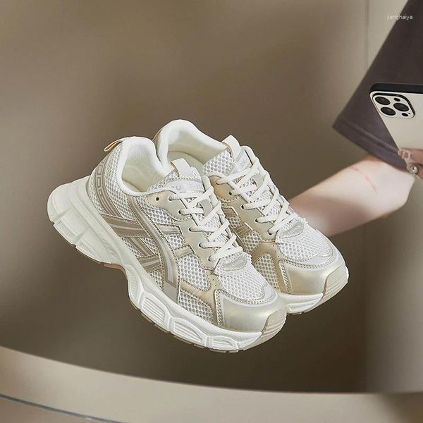 Scarpe casual Moda Donna Mesh Traspirante Scarpe da corsa sportive per il tempo libero: la resistenza all'usura aumenta Chaussure Femme Lace-up Gym