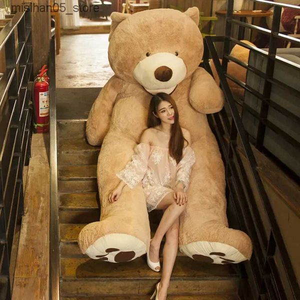 Plüschpuppen 100 cm-200 cm Amerikanischer Riesenteddybär Plüschtier Weiche Teddybärhaut Beliebte Geburtstags- und Valentinstagsgeschenke Mädchen Kinderspielzeug Q240322