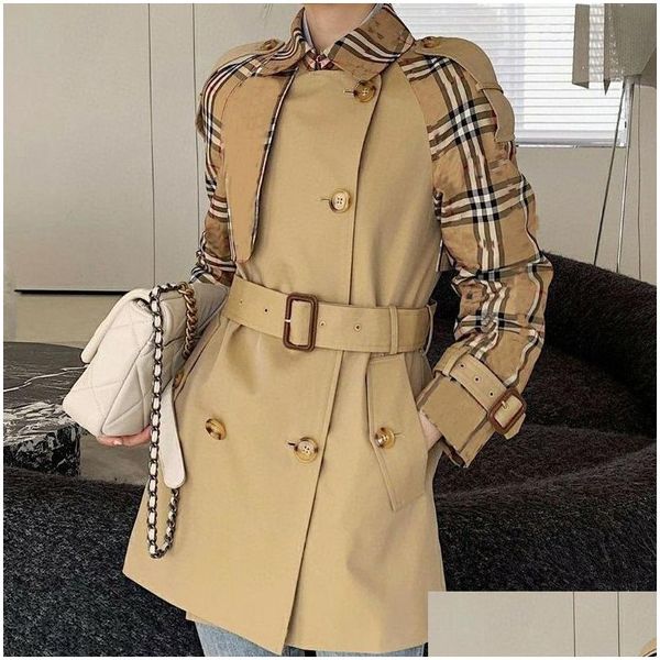 Womens Trench Coats Design Casaco Mulher Longo Clássico Windbreaker Impermeável Britânico Inglaterra Estilo Outono Inverno Roupas Drop Delivery A Otcms