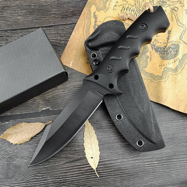 Outdoor Taktisches Full Tang Feste Klinge Gerade Messer Schwarz Finish 8Cr13Mov Klinge Nylon Griff Jagd Abenteuer EDC Ausrüstung