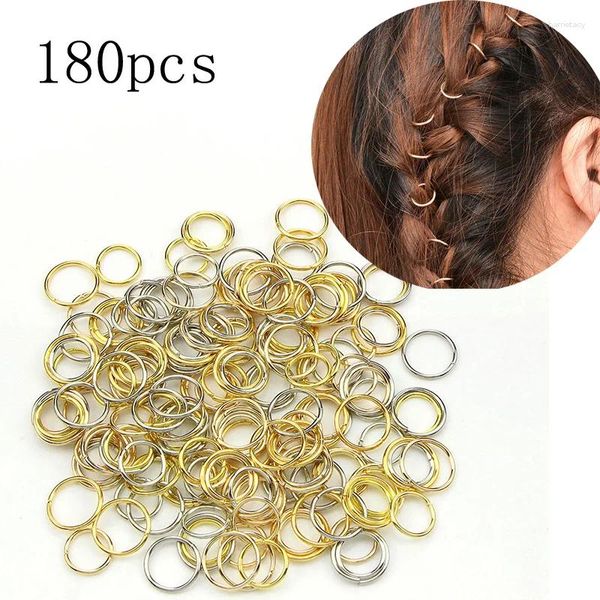 Pezzi/set moda semplice cerchio rotondo capelli intrecciati anello treccia cerchio personalità Dreadlock clip per polsino con perline