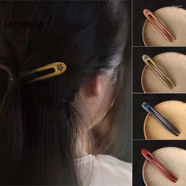 Grampos de cabelo vintage varas para mulheres chinês de madeira grampos de cabelo pauzinho cocar retro jóias headwear presente sl