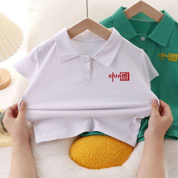 Детская рубашка-поло для мальчиков, цельный предмет, летний детский топ для девочек, повседневная детская одежда с короткими рукавами
