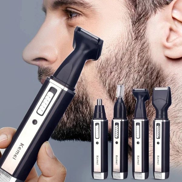 4 arada 1 şarj edilebilir erkekler elektrikli burun kulak saç düzelticisi ağrısız kadınlar kesme favtarları kaşlar sakal saç klipsini kesme tıraş makinesi 240315