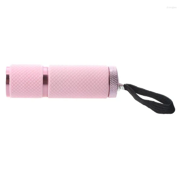 Tragbare Laternen, 10 x Mini-Taschenlampen mit 9 LEDs, rosa, gummiert, für den Außenbereich