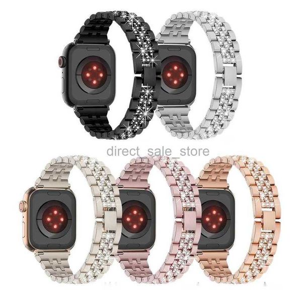 Geeignet für Apple Watch Apple Watch Band 42 mm 38 mm 40 mm 41 mm 44 mm 45 mm 49 mm iWatch 6 5 4 3 2 mit Apple Watch Generation 1–8/SE Diamond Metal Chain iWatch Band