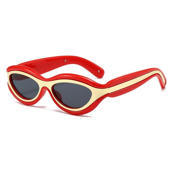 Designer-Sonnenbrille für Damen und Herren, neue modische Retro-Sonnenbrille für Herren und Damen, super coole Sonnenbrille, Persönlichkeit, UV-Schutz, Spiegel 3967, Rot