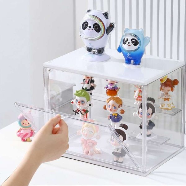 1pc Drei Schicht Acryl Display Rack Transparent Leiter Handgemachte Anime Auto Modell Blind Lagerung Schmuck Sortierung Box