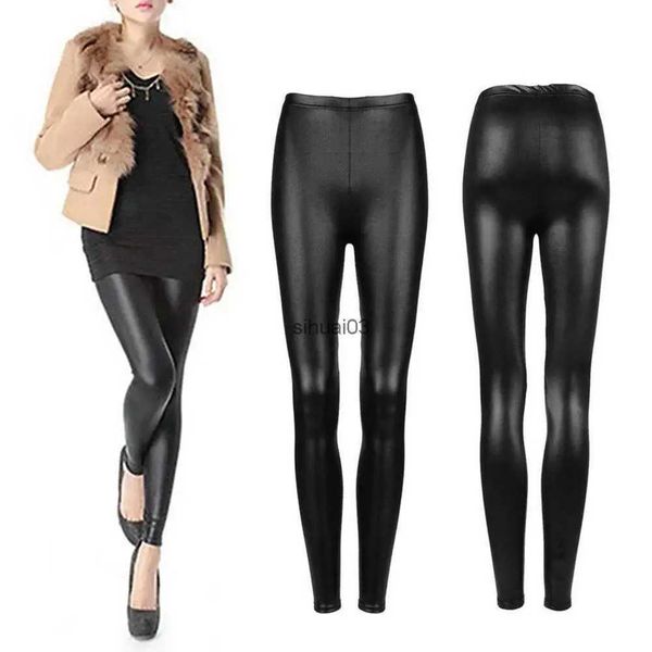 Damenhosen, Caprihosen, S-3XL, Übergröße, Damen-Kunstleder, elastische Leggings, enge Bleistifthosen, enge Hosen, sexy Punk-Straßenkleidung, Damenhosen, L2403