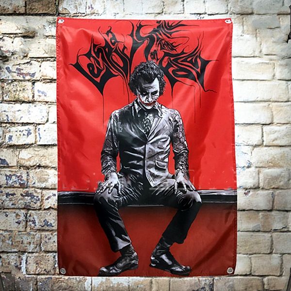 Accessoires Joker Movie Poster Flag Banner Wandteppich Wand Hanging Wandteppiche Wandtuch Aufkleber Nacht