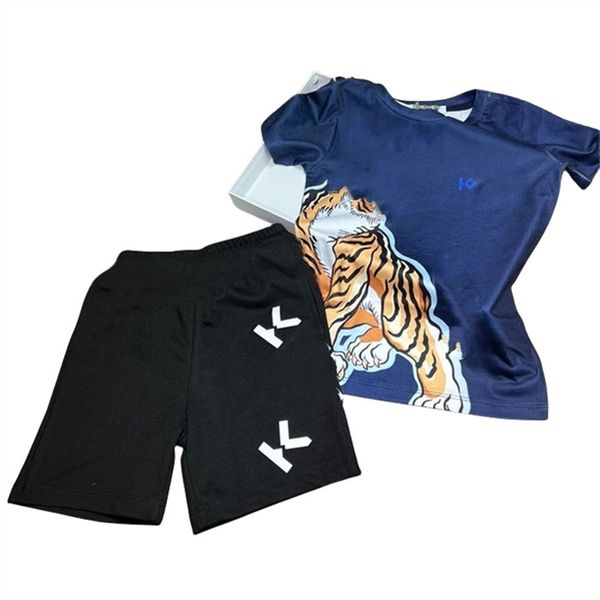 Marca de designer de luxo bebê crianças conjuntos de roupas de marca clássica ternos crianças verão manga curta carta shorts moda camisa conjuntos 90cm-160cm b8