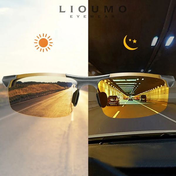 Лучшие антидневные очки ночного видения для вождения, мужские поляризационные солнцезащитные очки, похромные очки для водителя, zonnebril heren 240304
