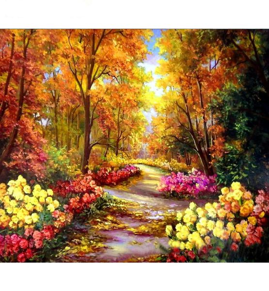 Floresta paisagem diy pintura por números imagem moderna arte da parede pintura em tela acrílico pintado à mão gota 1313411