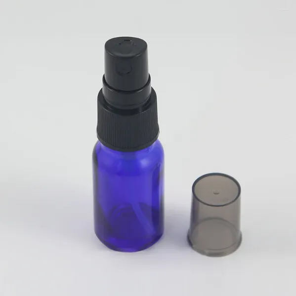 Flaconi di stoccaggio Flacone spray da 10 ml in vetro per trucco ricaricabile con erogatore a pompa in plastica Black Mist