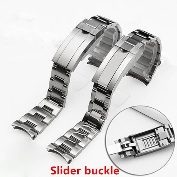 Marca 20mm escovado polonês prata pulseiras de relógio de aço inoxidável para rx submarino papel cinta sub-mariner pulseira bracelet1254q