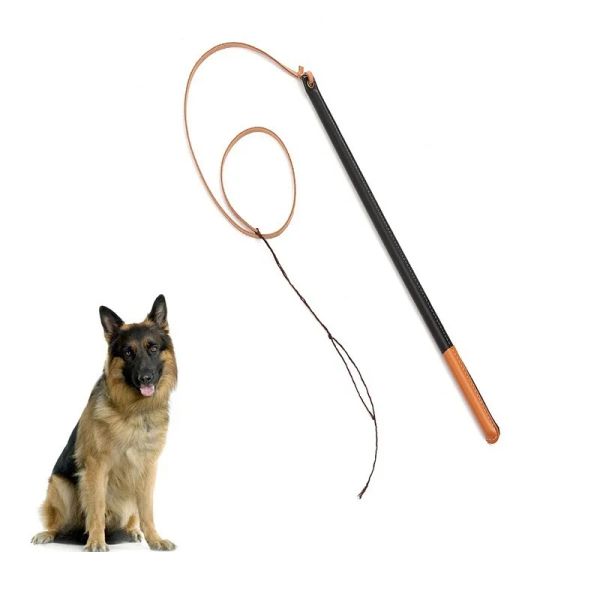 Trelas para treinamento de cães, chicote de bastão de couro adequado para treinadores, equipamento de treinamento de cães de estimação, bastão de cães