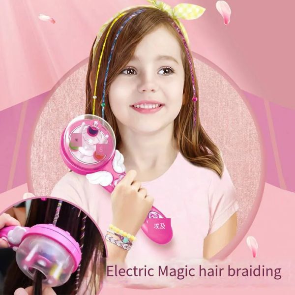 Инструменты Детская волшебная коса для волос Электрический набор игрушек для моделирования своими руками для девочек Галстук для волос Креативный макияж Автоматическая коса для плетения волос Инструменты