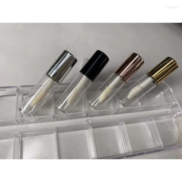 Garrafas de armazenamento 10 pçs mini recarregável vazio teste labial gloss tubos transparente esmalte amostra recipiente batom diy ferramentas de maquiagem