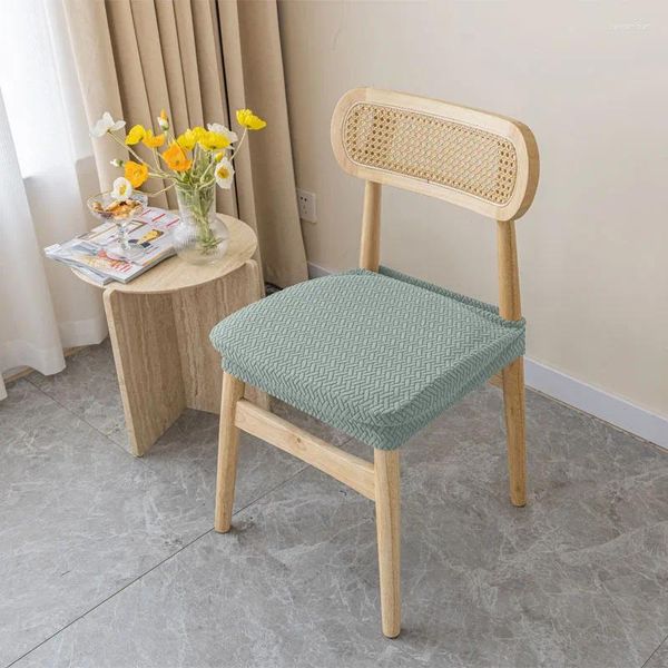 Stuhlhussen, Jacquard-Esszimmer-Stretch-Sitzkissenbezug für Küchenstühle ohne Rückenlehne, abnehmbarer Bezug