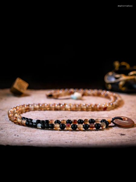 Комплект ожерелья и серег из натурального кровавого рога, 108 буддийских бусин, женский браслет в тибетском этническом стиле, многокруглый дизайн, 8 мм
