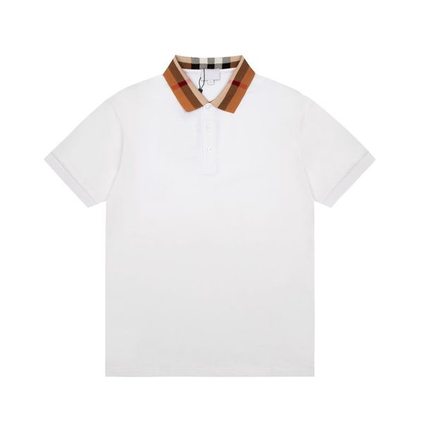 2024 nuova camicia POLO multi-elemento, stile bavero alla moda, camicia POLO classica, camicia comoda stile casual in cotone T-shirt classica bavero bianco nero 3XL XXXL