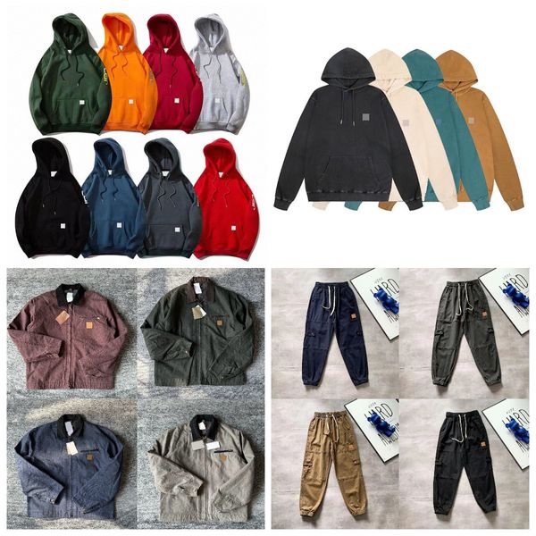 Giacca da uomo giacca vintage in tela lavata giacche pullover cappotto bavero collo outwear carharttt pantaloni lunghi hip-hop giacca carharrt