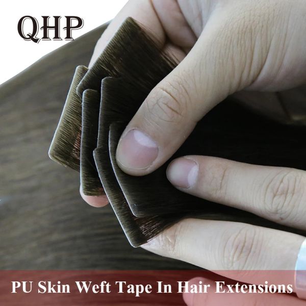 Extensões de fita natural em extensões de cabelo humano em linha reta trama adesiva fita invisível cabelo brasileiro extensão de cabelo virgem 12 