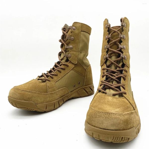 Sapatos de fitness verão combate treinamento bota homens escalada leve tático deserto botas ao ar livre caminhadas respirável ventilador do exército