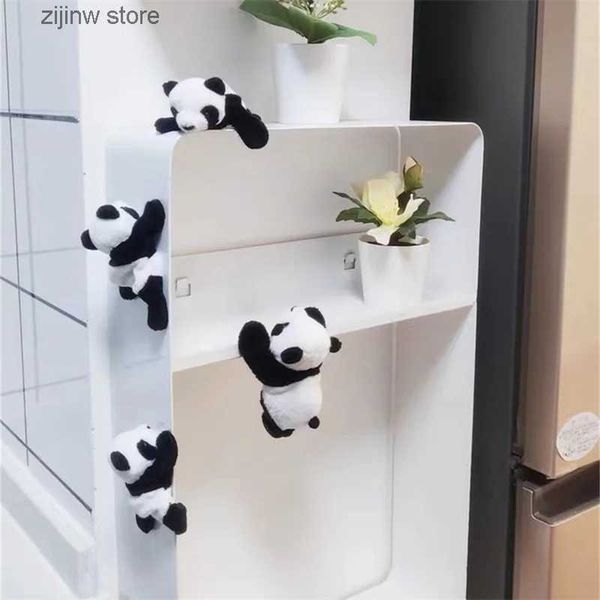 Magneti per il frigorifero Magnete refrigerante simpatico panda magnete da frigorifero cartone animato morbido peluche bambola adesivo magnetico viaggio anima regalo cucina decorazione della casa Y240322