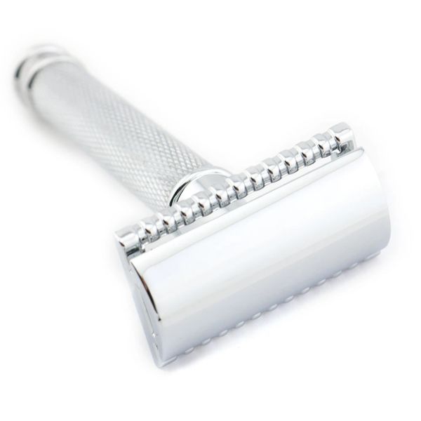 Blade Double Edge Segurança Razor Razor Manual de Silver Manual Razor Clássico estilo 9.8cm Anti -Slip Handle Lyrebird H1 Novo