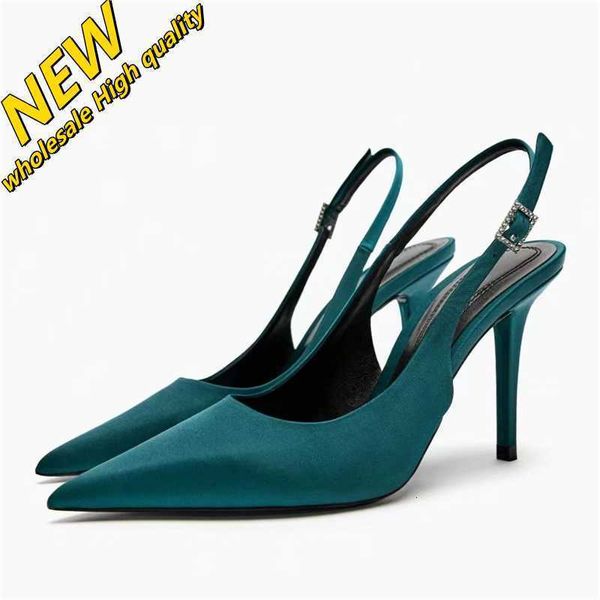 Negozio economico Sconto del 90% Design all'ingrosso Za Estate Nuovo prodotto Bocca superficiale Scarpe tacco alto Sandali da donna Scarpa singola unica a punta Sottile fibbia con diamante Alta qualità